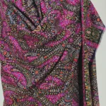 Navy Blue Pure Pashmina Kalamkari Shawl Front