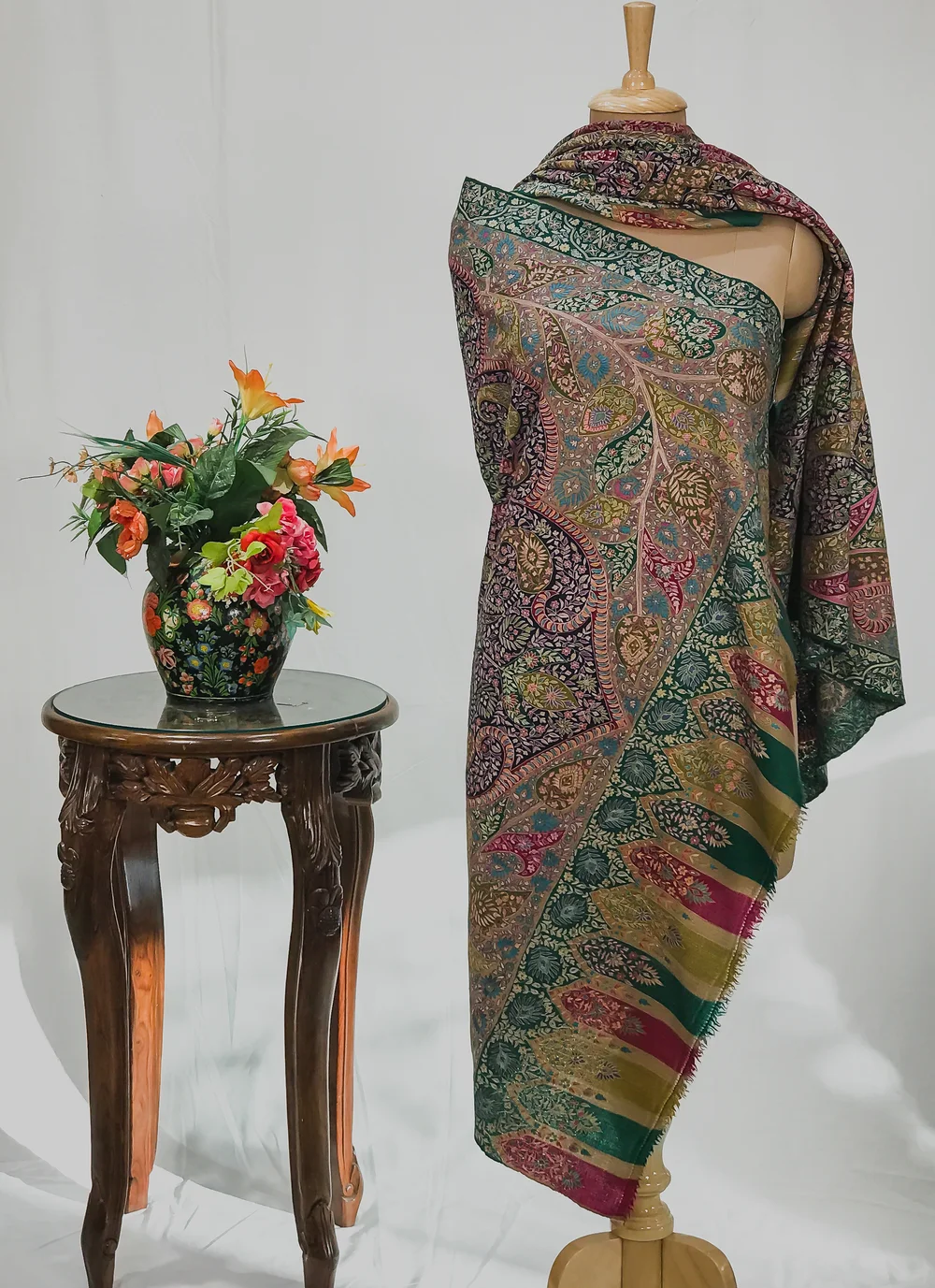 Natural Pure Pashmina Kalamkari Shawl