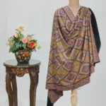 Black Pure Pashmina Shawl With Multi-Colour Sozni Jamawar Hand Embroidery