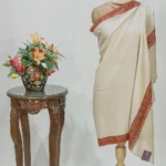 Cream Pure Pashmina Shawl With Sozni Hand Embroidery