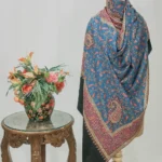 Blue And Black Pure Pashmina Shawl With Sozni And Tilla Jaal Hand Embroidery Fusion