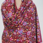 Maroon Hand Papier Mache Jamawar Pure Pashmina Shawl Front