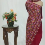 Maroon Hand Papier Mache Jamawar Pure Pashmina Shawl