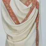 Ivory Cream Pure Pashmina Shawl With Sozni Hand Embroidery Front