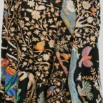 Black Pure Pashmina Shawl With Multi-Colour Jama Hand Embroidery Front