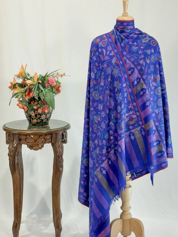 Blue Kani Pure Pashmina Shawl