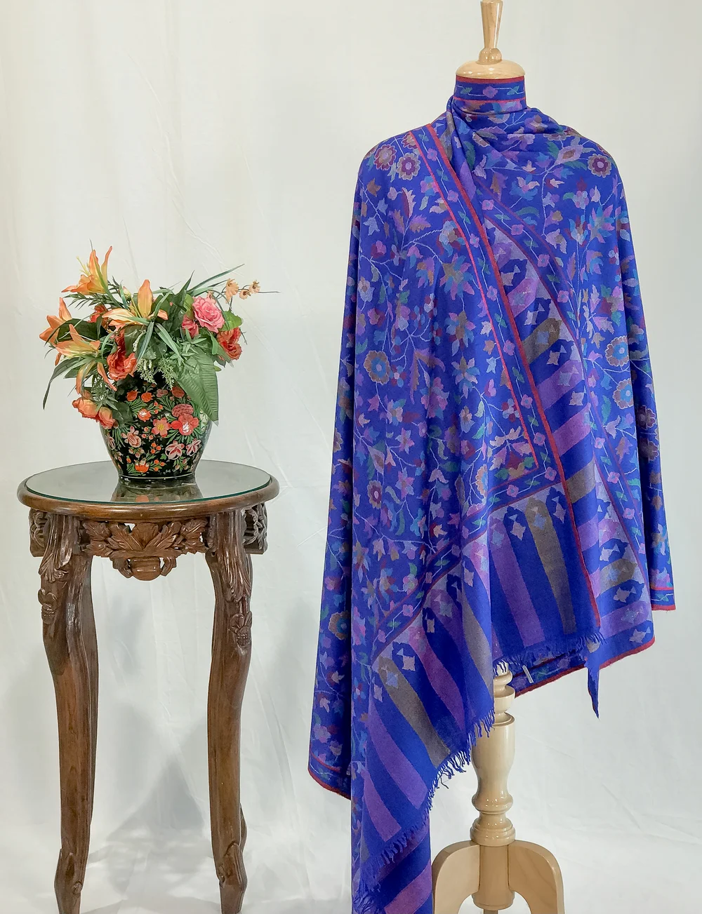 Blue Kani Pure Pashmina Shawl
