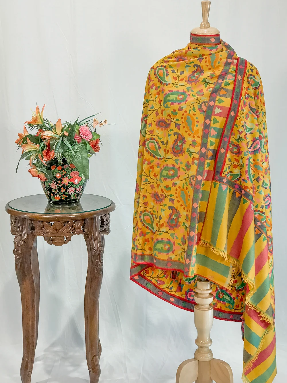 Yellow Kani Pure Pashmina Shawl