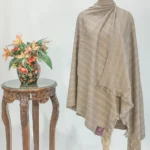 Beige Striped Ladakhi Pashmina Shawl