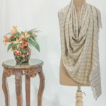 Creamy Beige Checked Ladakhi Pashmina Shawl