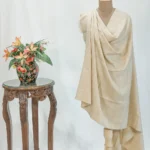 Cream Small Checked Ladakhi Pashmina Shawl