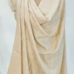 Cream Small Checked Ladakhi Pashmina Shawl Front