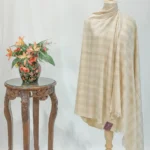 Cream Checked Ladakhi Pashmina Shawl
