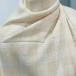 Cream Checked Ladakhi Pashmina Shawl Front