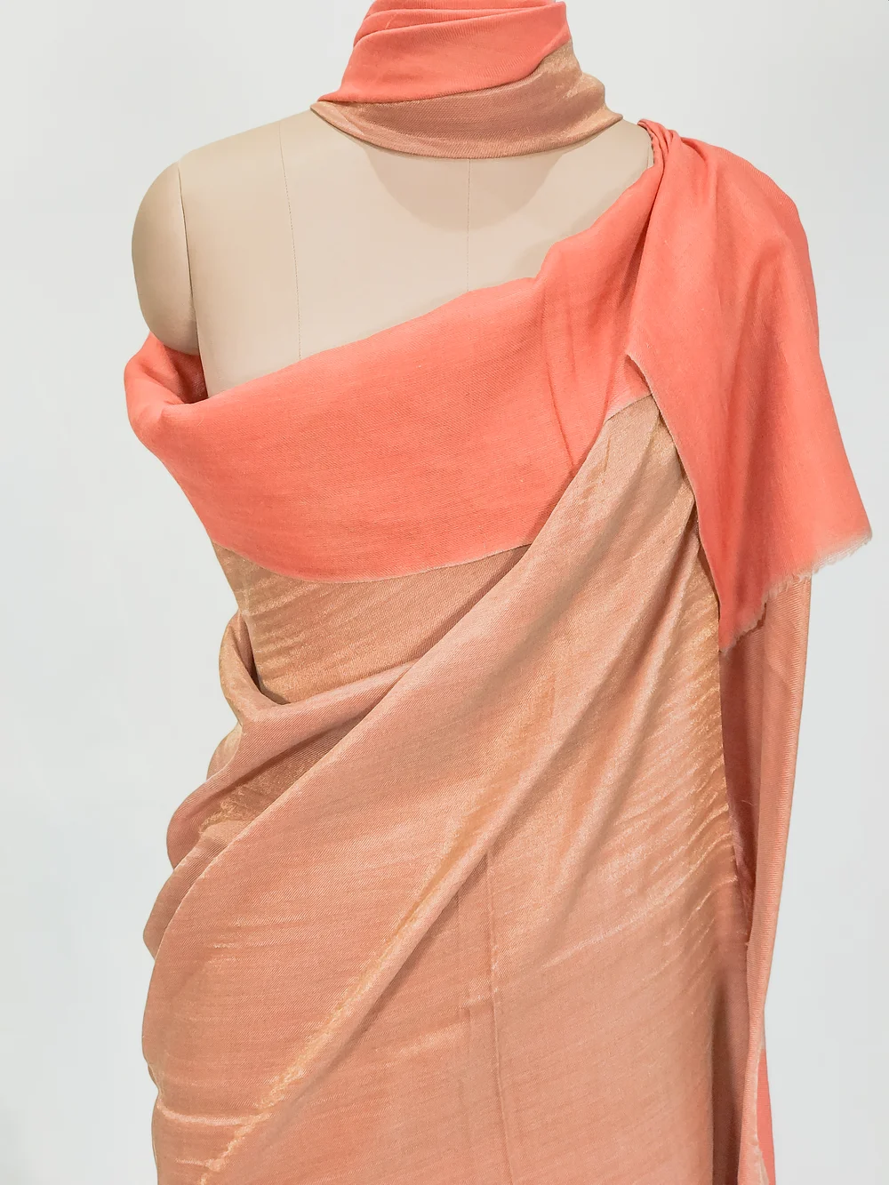 Zari Reversible Orange Pure Pashmina Shawl Front Zari Reversible Orange Pure Pashmina Shawl Front