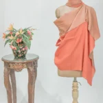 Zari Reversible Orange Pure Pashmina Shawl
