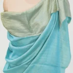 Zari Reversible Sky Blue Pure Pashmina Shawl Front