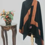Black Pure Pashmina Shawl With Sozni Hand Embroidery