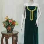 Green Velvet Tunic with Aari and Kardana Work