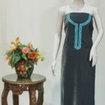 Grey Velvet Tunic with Aari and Kardana Work