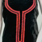 Black Velvet Tunic with Aari and Kardana Work Front