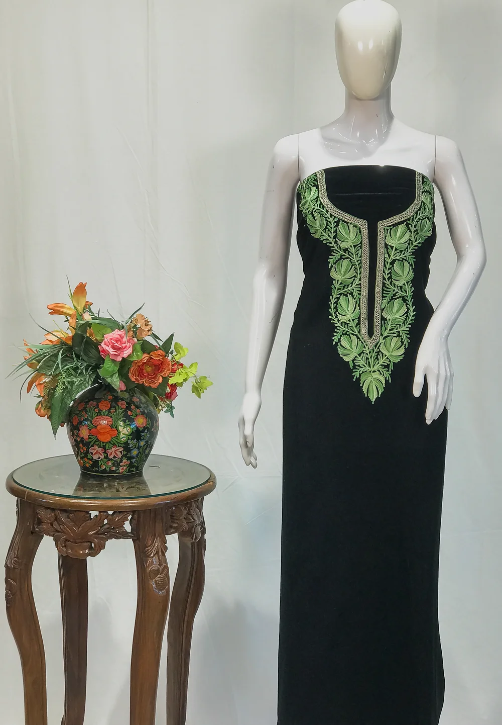 Black Velvet Tunic with Aari and Tilla Work Black Velvet Tunic with Aari and Tilla Work
