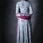 Grey Jacket Dress With Purple Ordni Back