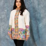 Tootoo Papier Mache Hand Embroidered Pure Wool Jacket: White