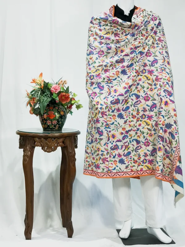 Off-White Gents Kani Pure Pashmina Shawl