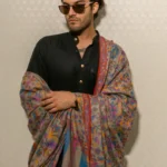 Natural Beige Gents Kani Pure Pashmina Shawl Front