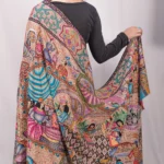 Multi Coloured Pure Pashmina Shawl With Artistic Kalamkari Hand Embroidery front