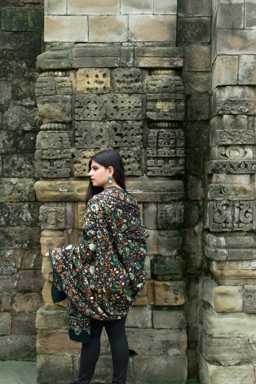 Green Pure Pashmina Shawl With Tilla Jaal Hand Embroidery