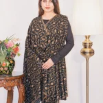Black Pure Pashmina Shawl With Sozni hand Embroidery