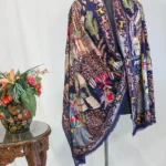 Navy Blue Darbar Pure Pashmina Shawl With Tilla Jaal Hand Embroidery