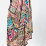 Multi Coloured Pure Pashmina Shawl With Kalamkari Hand Embroidery