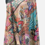 Multi Coloured Pure Pashmina Shawl With Kalamkari Hand Embroidery