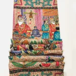 Multi Coloured Pure Pashmina Shawl With Kalamkari Hand Embroidery