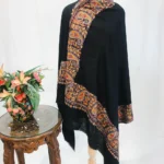 Black Pure Pashmina Shawl With Sozni hand Embroidery