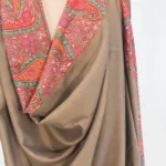 Natural Biege Pure Pashmina Shawl With Sozni hand Embroidery