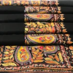Black Pure Pashmina Shawl With Sozni hand Embroidery