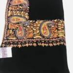Black Pure Pashmina Shawl With Sozni hand Embroidery