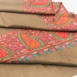Natural Biege Pure Pashmina Shawl With Sozni hand Embroidery