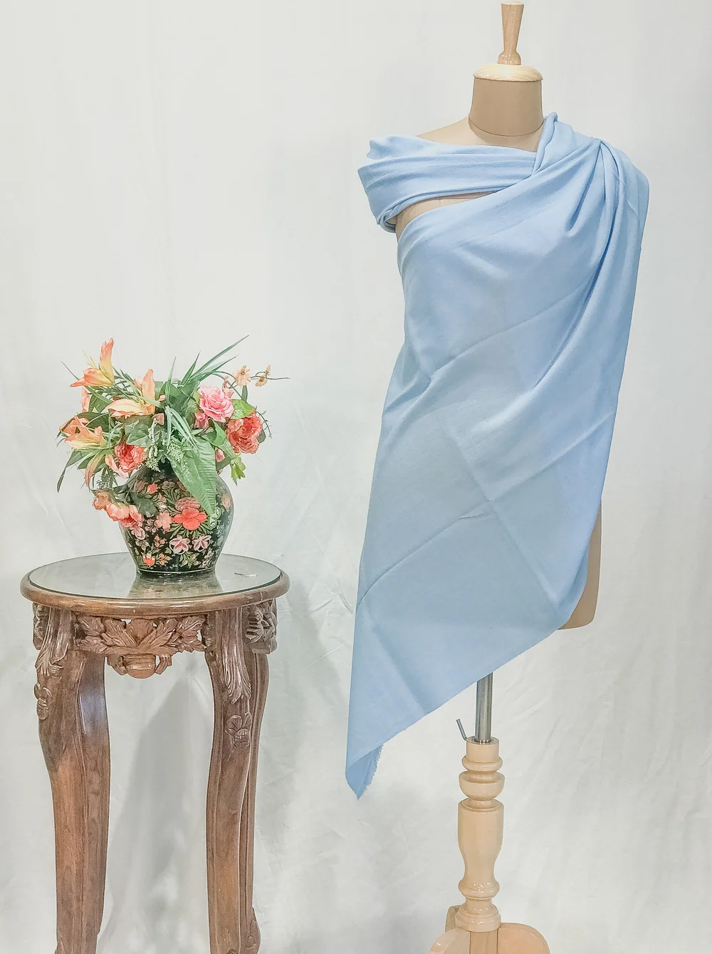 Sky Blue Pure Pashmina Shawl Sky Blue Pure Pashmina Shawl