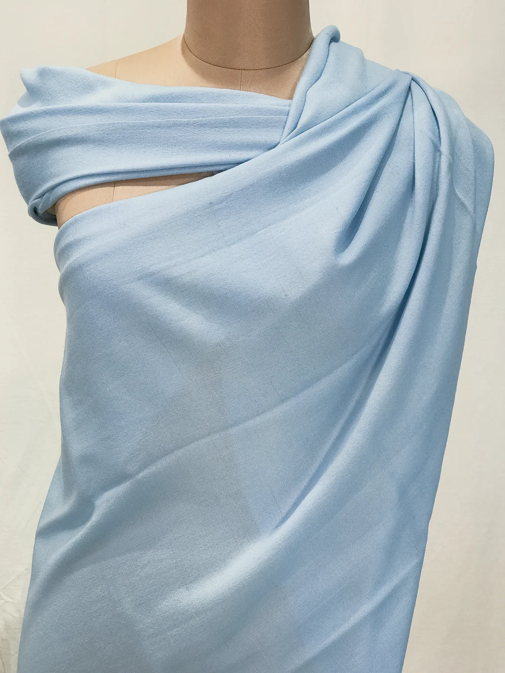 Sky Blue Pure Pashmina Shawl Front Sky Blue Pure Pashmina Shawl Front