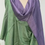 Green and Purple Pure Pashmina Reversible Shawl Front