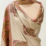 Natural Pure Pashmina Shawl With Sozni Hand Embroidery Front