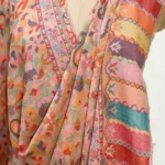 Natural Fine Wool Shawl: Shades of Red and Pink Front