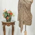 Natural Pashmina Stole: Shades of Maroon, Green and Yellow