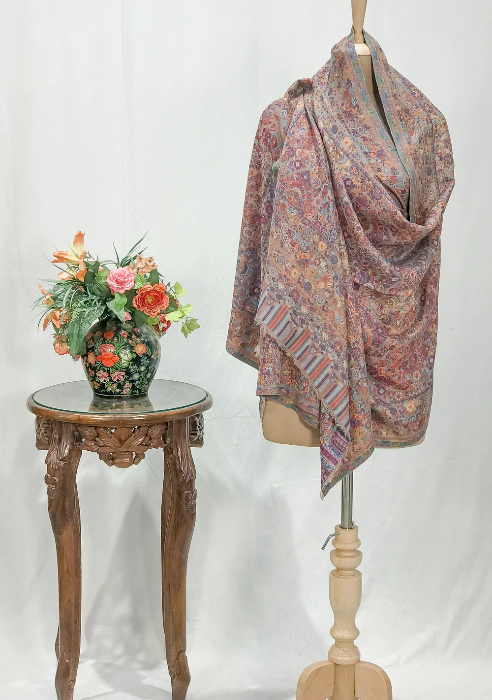 Natural Pashmina Stoles: Shades of Pink, Red, Purple and Sky Blue