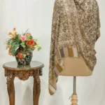 Natural Fine Wool Shawl: Shades of Brown, Black, Grey and Yellow